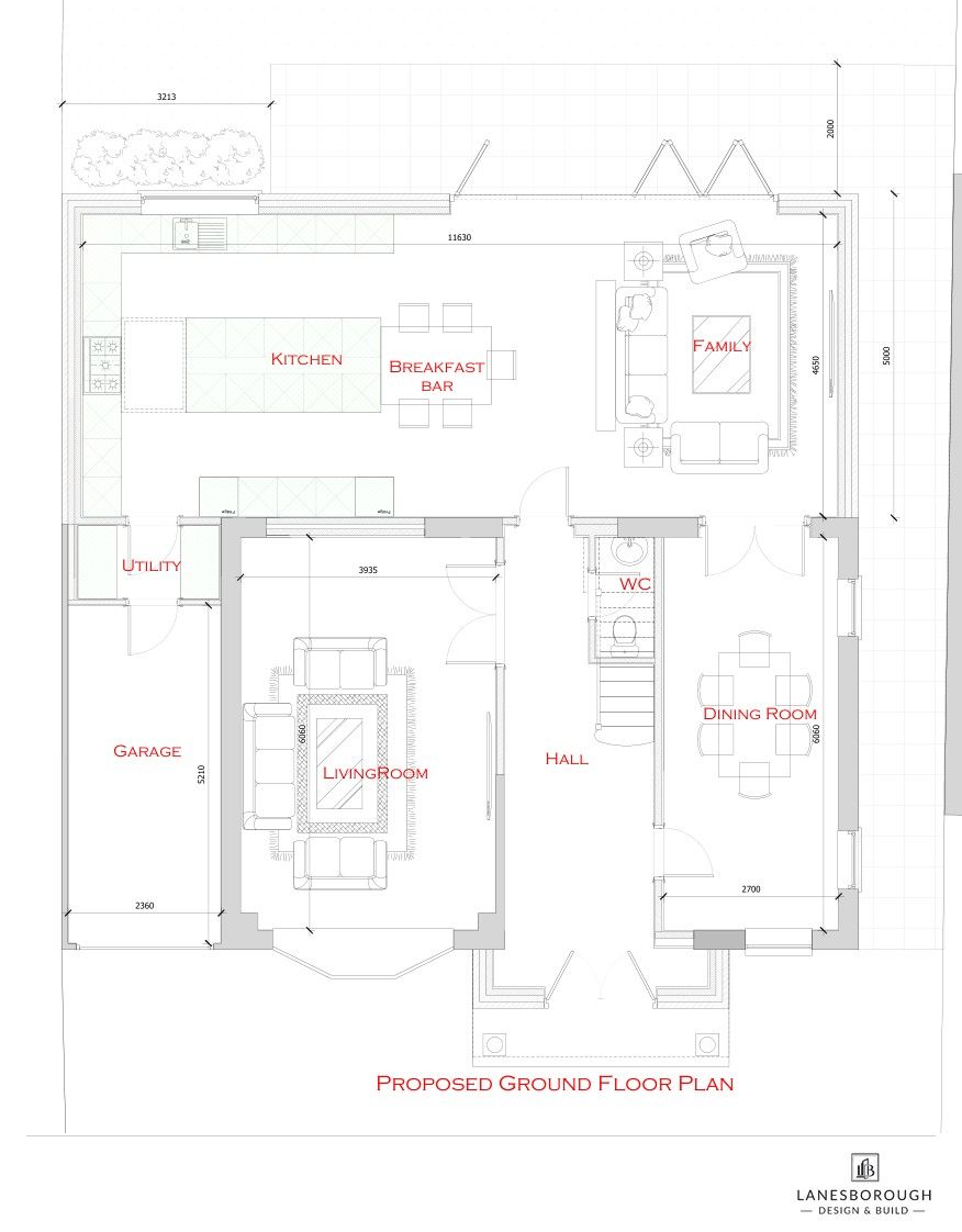 8 Chiltern Road — Proposed ground floor plan